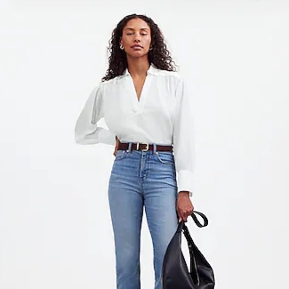NWT Madewell Easy Long-Sleeve Popover Shirt - Picture 5 of 6